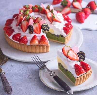 紅ほっぺとさくらの宇治抹茶タルト