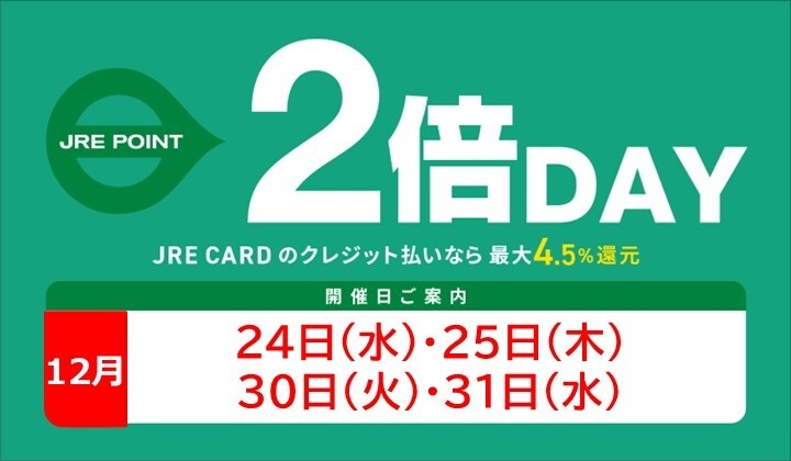12月JRE POINTアップデー