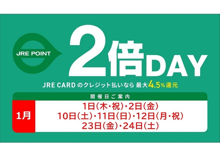 1月のJRE POINTアップデー！