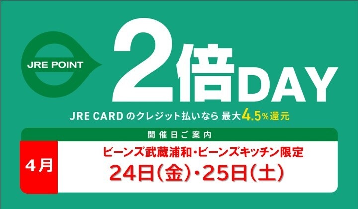4月2倍デーのご案内