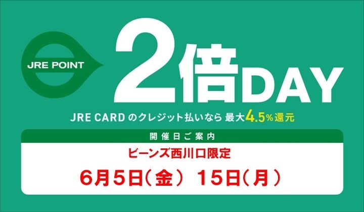 6月度JRE POINT2倍DAYスケジュール